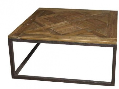 Parquet Top Coffee Table 1000X1000X450Mm