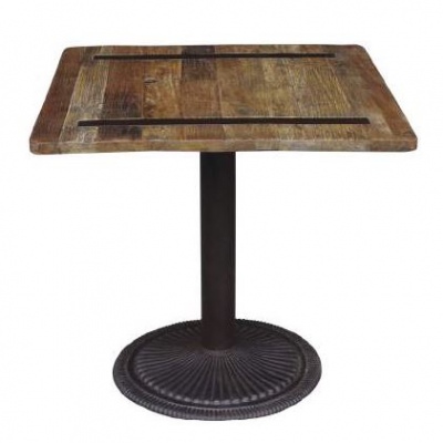 Cafe Table Elm Top Black Foot 800X800X770Mm