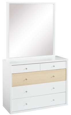 Cosmo 5Dr Dresser White/Beech 994X396X1705H