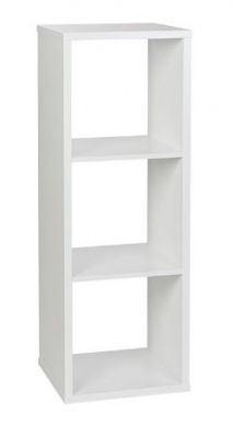 Cubo Bookcase Flatpack White 3Hx1W 426X396X1200H