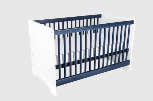 Cariboo Contemporary Cot White/Navy Nz Made