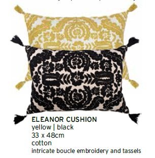 Eleanor Black Embroidered Sml Cushion 33X48Cm