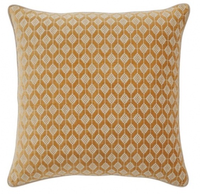 Embla Amber Cotton Velvet Embroidery 50X50 Cushion