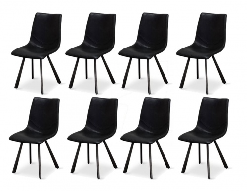 Rustic Bell Black Dining Chair Set Of 8