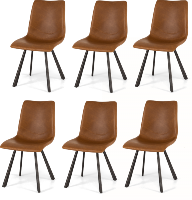 Rustic Bell Cognac Dining Chair Set Of 6