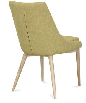 Eva Dining Chair Yellew Fabric Ash Timber Leg