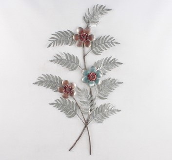 Ferns And Flowers Wall Hanging 58X92X4Cm