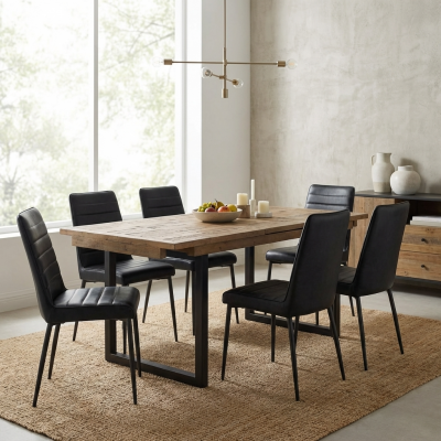 Flint Industrial Ext Table 1400 + 6 Hansel Chairs