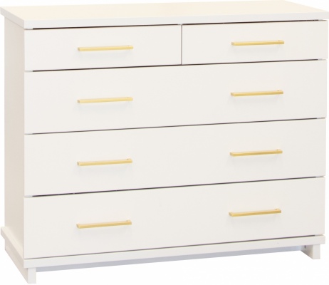 Franz 5Dr Lowboy White Gold Handles 998X396X809H