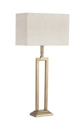 Brass Table Lamp With Linen Shade 230X860H