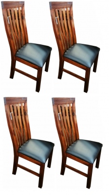 Watsons Acacia Set Of 4 Dining Chairs With Pu Seat