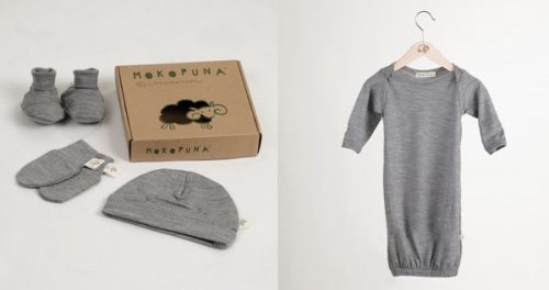 Mokopuna Merino Gift Set Mist Nb Sleepsuit Booties