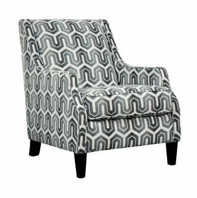 Gilmer Accent Chair In Gunmetal Patterned Fabric