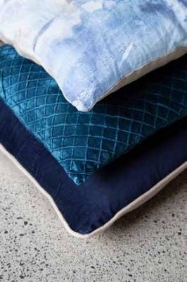Sussex Moody Blue Linen Medium Cushion 45X45Cm