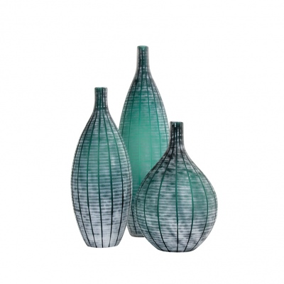 Goutte Green Vase Set Of 3 32- 41- 54.5Cm