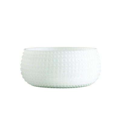 Rocko Glass Bowl White Medium 21.5X10.5