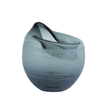 Voyage Sml Vase Grey Glass 20X21