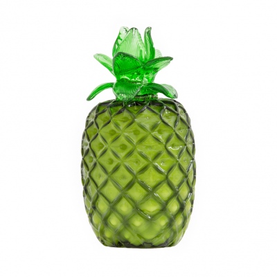 Pineapple Glass Ornaments Green 11X23Cm