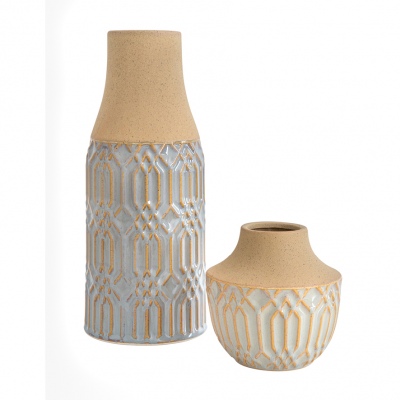 Vinya Two Toned Vase Grey Large 15.2X36.5Cm