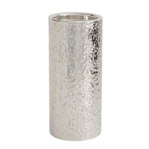Dixon Pillar Candle Holder Nickel Large 26Cm
