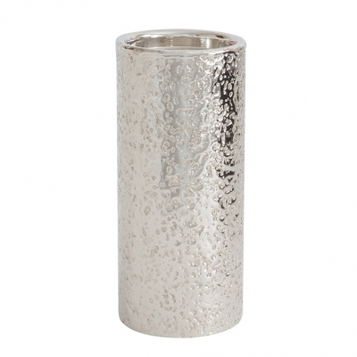 Dixon Pillar Candle Holder Nickel Large 26Cm