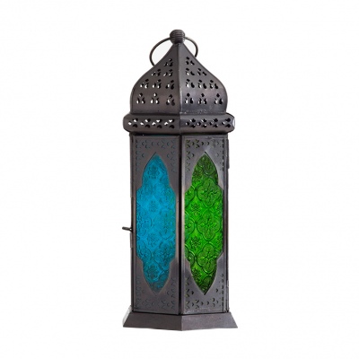 Moroccan Lantern Green Teal 15X33Cm