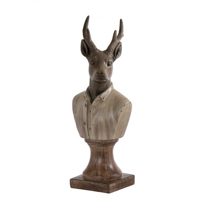 Busto Deer Statue Grey 14X12X35Cm