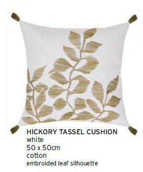 Hickory Tassel White Gold Lrg Cushion 50X50Cm