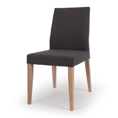 Haven Dark Grey Farbic Natural Leg Dining Chair
