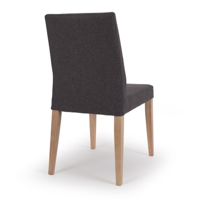 Haven Dark Grey Farbic Natural Leg Dining Chair