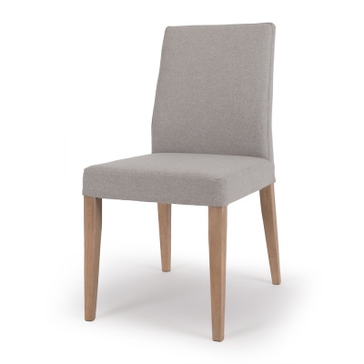 Haven Light Grey Farbic Natural Leg Dining Chair
