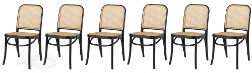 Matai Black Chair Rattan Seat Set Of 6