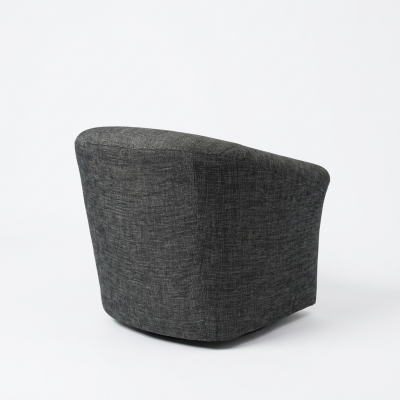 Ibis Swivel Tub Chair In Jake Charcoal Fabric