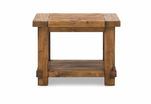 Industrial Lamp Table Distressed Pine 600X600X450H