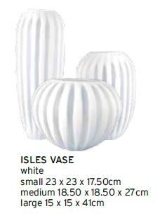 Isles White Vase Small 23X23X17.5Cm