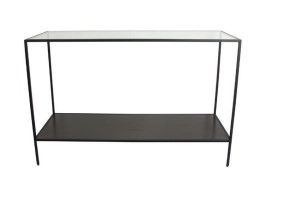 Emery Black & Glass Console Table 111X40X73H