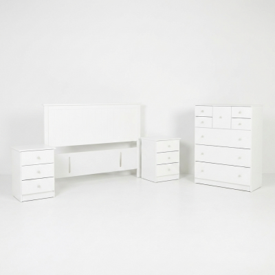 Kingston Headboard & Scotch White 4Pc Suite