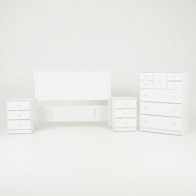 Kingston Headboard & Scotch White 4Pc Suite