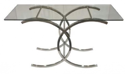 Rounded Silver Hall Table 1200X400X780Mm