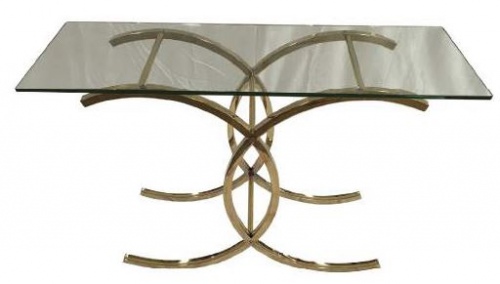 Rounded Gold Hall Table 1200X400X780Mm