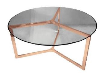 Round Rose Gold Coffee Table 850X850X390Mm