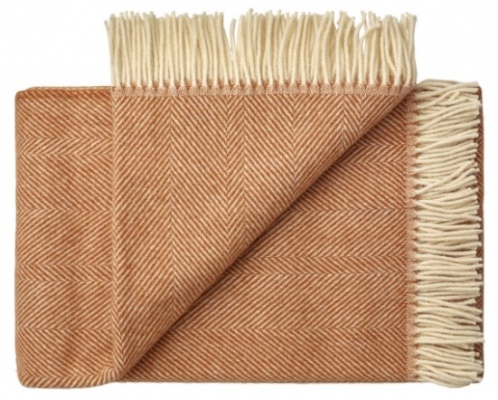 Lindis Apricot 100% Wool Throw 140X240Cm