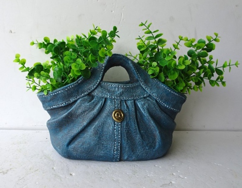 Jeans Handbag Planter Garden Ornament 33.5X16X22