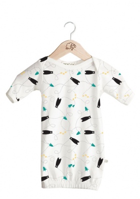 Mokopuna Merino Sleepsuit Wandering Paws 00