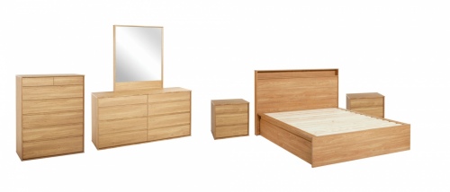Moda 7Pc Bedroom Suite With King Slat Bed & Storag