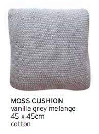 Moss Vanilla Grey Cotton Cushion 45X45Cm