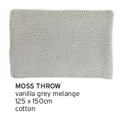 Moss Vanilla Grey Cotton Throw 125X150Cm