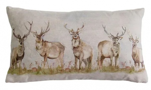 Moorland Stag Scottish Linen 35X60 Cushion