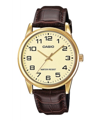 Casio Classic Brown Leather Gold Analogue Watch