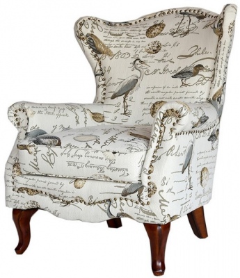 Birdsong Wing Chair Seamist Fabric
